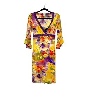 Vintage Y2K Fairycore Dress Women Sz L Whimsigoth Dopamine Dressing Coquette